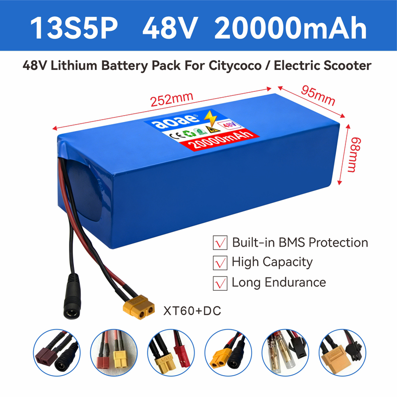 60V 50Ah Electric Scooter Battery - 48V Elektrikli Scooter Aküsü 13S5P 20Ah