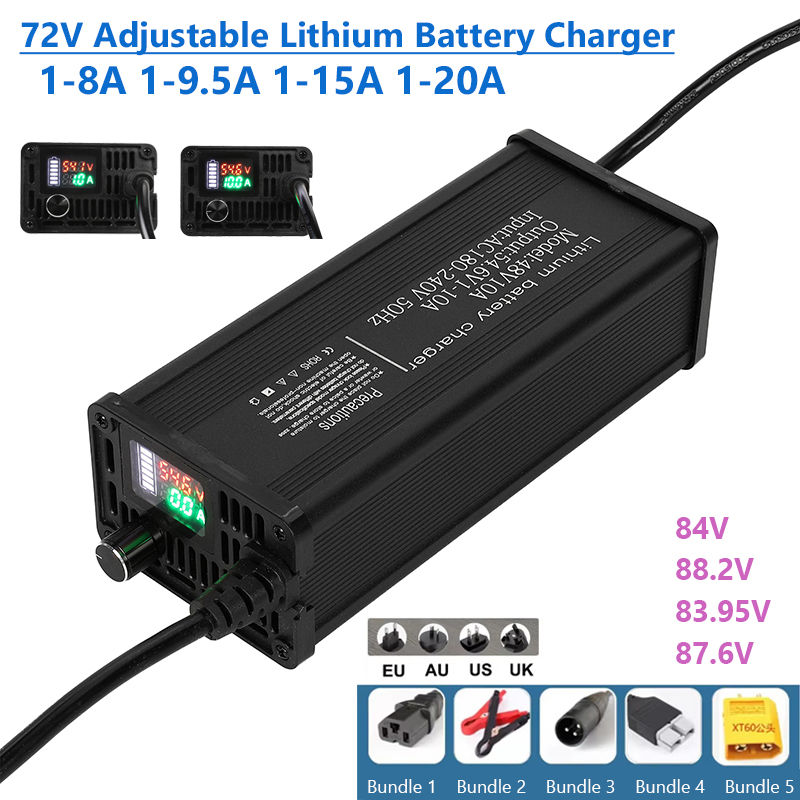 72V 15A Fast Charger - 72V Ayarlanabilir Lityum Pil Şarj Cihazı