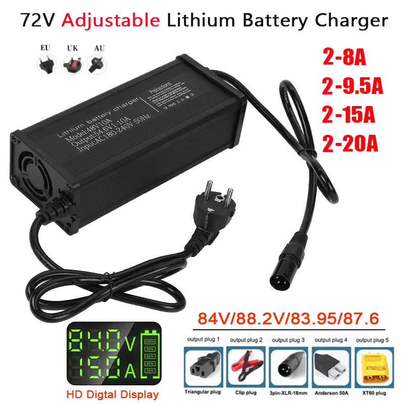 72V 2-8A 2-9.5A 2-15A 2-20A Ay - 72V 15A Fast Charger incelemesi ve fiyatı